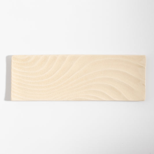 Satsuma Ware: Hamon-Ripple Pattern Rectangular Plate