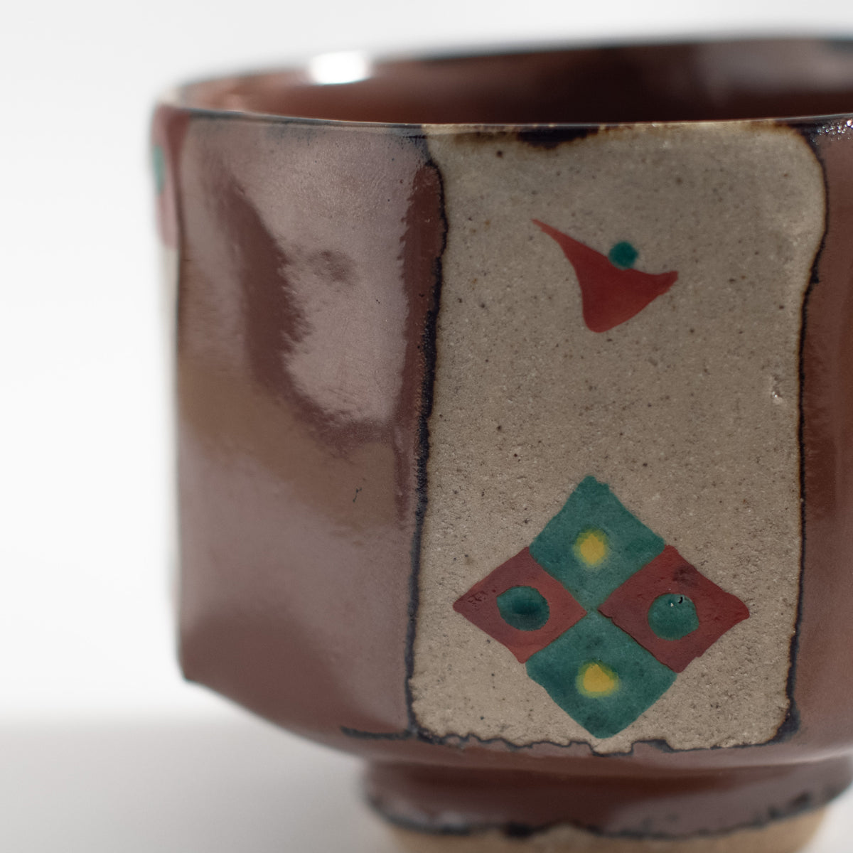 Mashiko Ware: Persimmon Glaze Red Enamel Tea Bowl