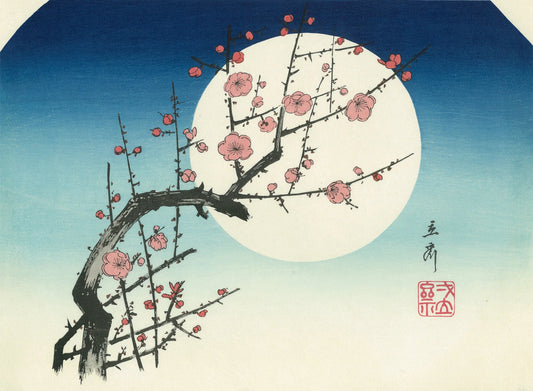 Hiroshige "Red Plum Blossoms under the Full Moon"