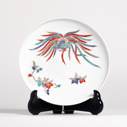 Arita Ware: Overglaze Enamel Decorative Plate – Phoenix and Paulownia Motif